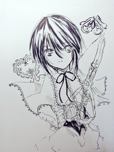 Rating: Safe Score: 0 Tags: 1girl bug butterfly capelet closed_mouth hariruri image insect looking_at_viewer monochrome ribbon short_hair sketch solo souseiseki upper_body User: admin