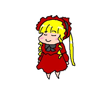 Rating: Safe Score: 0 Tags: 1girl :3 blonde_hair blush_stickers bonnet bow chibi closed_eyes dress full_body image long_hair long_sleeves red_dress shinku smile solo User: admin