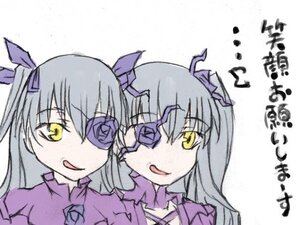 Rating: Safe Score: 0 Tags: 2girls :p :q ;p barasuishou eyepatch image jeanne_d'arc_(alter)_(fate) kirakishou long_hair multiple_girls pair silver_hair tongue tongue_out yellow_eyes User: admin
