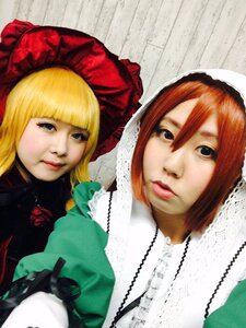 Rating: Safe Score: 0 Tags: 2girls blonde_hair blue_eyes hat lips long_hair looking_at_viewer multiple_cosplay multiple_girls red_hair smile tagme User: admin