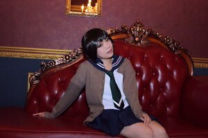 Rating: Safe Score: 0 Tags: 1girl bangs black_hair blue_skirt couch human indoors kashiwaba_tomoe lips long_sleeves looking_at_viewer pleated_skirt school_uniform serafuku sitting skirt solo User: admin