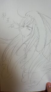 Rating: Safe Score: 0 Tags: 1girl dress frills from_side image long_hair monochrome profile sketch solo suiseiseki traditional_media User: admin