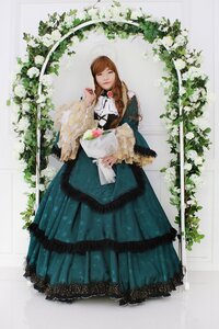 Rating: Safe Score: 0 Tags: 1girl bangs braid brown_hair dress flower full_body holding long_hair long_sleeves rose solo standing suiseiseki twin_braids User: admin