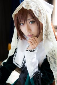 Rating: Safe Score: 0 Tags: 1girl bangs blue_eyes blurry blurry_background closed_mouth depth_of_field dress eyelashes lace lips long_sleeves looking_at_viewer solo suiseiseki upper_body veil User: admin