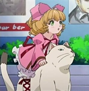Rating: Safe Score: 0 Tags: 1girl animal blonde_hair blurry blurry_background blurry_foreground bow day depth_of_field dress drill_hair frills green_eyes hair_bow hina_ichigo hinaichigo image outdoors pink_bow pink_dress riding solo User: admin
