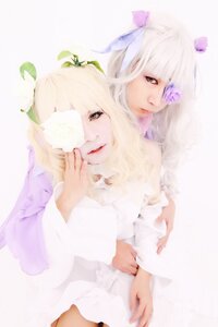 Rating: Safe Score: 0 Tags: 2girls 91076 blonde_hair blurry brown_eyes depth_of_field eyepatch lips long_hair looking_at_viewer multiple_cosplay multiple_girls one_eye_covered siblings sisters striped tagme vertical_stripes white_hair User: admin