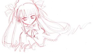 Rating: Safe Score: 0 Tags: 1girl akemi_homura bow dress expressionless hair_ribbon image kaname_madoka long_hair looking_at_viewer monochrome ribbon shinku simple_background solo twintails two_side_up white_background User: admin