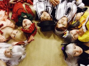 Rating: Safe Score: 0 Tags: 6+girls blonde_hair brown_hair closed_eyes dress everyone flower hair_ornament hat kanaria long_hair mini_hat multiple_cosplay multiple_girls shinku silver_hair sleeping souseiseki suigintou suiseiseki tagme top_hat User: admin