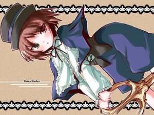 Rating: Safe Score: 0 Tags: 1girl blue_dress blush brown_hair capelet copyright_name dress green_eyes hat heterochromia image long_sleeves looking_at_viewer red_eyes ribbon rozen_maiden shinshin short_hair solo souseiseki top_hat User: admin