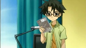 Rating: Safe Score: 0 Tags: 1boy black-framed_eyewear black_hair brown_eyes glasses holding human looking_at_viewer open_clothes sakurada_jun screenshot shirt short_sleeves solo spiked_hair upper_body white_shirt User: admin