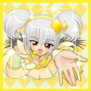 Rating: Safe Score: 3 Tags: 1girl argyle argyle_background checkered checkered_background checkered_floor chess_piece image open_mouth parody perspective red_eyes silver_hair smile solo sparkle style_parody suigintou tile_floor tiles twintails yellow_background yellow_theme User: admin