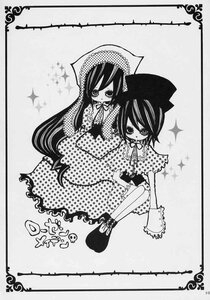 Rating: Safe Score: 0 Tags: 2girls animal_ears blush doujinshi doujinshi_#26 dress greyscale halftone halftone_background hat image long_hair monochrome multiple multiple_girls polka_dot polka_dot_background polka_dot_bow polka_dot_dress polka_dot_legwear polka_dot_skirt ribbon shoes short_hair sparkle star_(symbol) User: admin