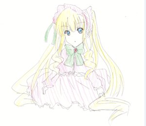 Rating: Safe Score: 0 Tags: 1girl :o blonde_hair blue_eyes bow bowtie dress image long_hair long_sleeves looking_at_viewer shinku simple_background solo striped twintails vertical_stripes very_long_hair white_background User: admin
