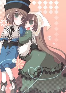 Rating: Safe Score: 0 Tags: 2girls blue_dress blush brown_hair checkered checkered_background dress frills green_dress green_eyes hat image long_hair long_sleeves multiple_girls pair pantyhose short_hair siblings sisters smile souseiseki suiseiseki top_hat twins very_long_hair User: admin