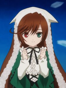 Rating: Safe Score: 0 Tags: 1 1girl black_ribbon brown_hair closed_mouth dress frills green_dress green_eyes heterochromia image long_hair long_sleeves looking_at_viewer neck_ribbon red_eyes ribbon shirt sky smile solo suiseiseki User: admin