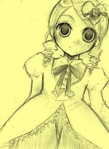Rating: Safe Score: 0 Tags: 1girl bow bowtie closed_mouth drill_hair hair_ornament hairpin hat image kanaria looking_at_viewer monochrome puffy_sleeves ribbon simple_background solo tomoe_mami traditional_media twin_drills yellow_background yellow_theme User: admin