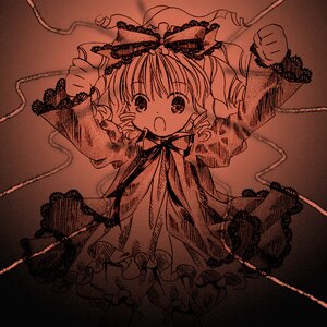 Rating: Safe Score: 0 Tags: 1girl bloomers bow chain dress frills hair_bow hair_ribbon hinaichigo image kagiyama_hina long_sleeves looking_at_viewer monochrome open_mouth ribbon solo traditional_media underwear User: admin