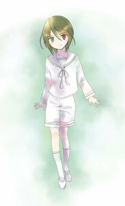 Rating: Safe Score: 0 Tags: 1boy brown_hair full_body green_eyes heterochromia image kneehighs long_sleeves looking_at_viewer red_eyes sailor_collar shoes shorts smile solo souseiseki User: admin