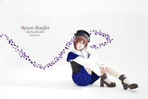 Rating: Safe Score: 0 Tags: 1girl adapted_costume boots brown_hair hat long_sleeves looking_at_viewer pantyhose short_hair sitting solo souseiseki User: admin