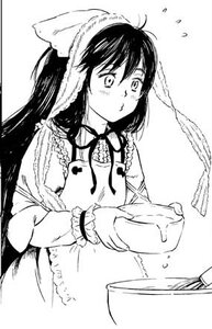 Rating: Safe Score: 0 Tags: 1girl apron black_hair blush flying_sweatdrops frills greyscale image long_hair monochrome ribbon solo suiseiseki User: admin