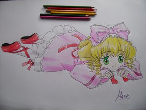 Rating: Safe Score: 0 Tags: 1girl blonde_hair bow dress drill_hair frills full_body green_eyes hair_bow hina_ichigo hinaichigo image long_sleeves looking_at_viewer pink_bow pink_dress pink_footwear red_footwear ribbon shoes short_hair solo traditional_media User: admin