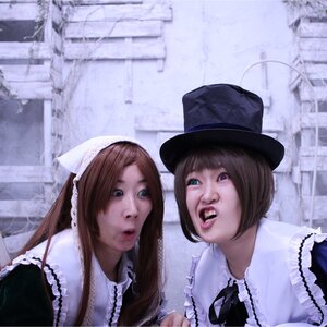 Rating: Safe Score: 0 Tags: 2girls blue_eyes brown_hair building city frills hat heterochromia lips long_hair multiple_cosplay multiple_girls open_mouth outdoors power_lines realistic red_eyes short_hair tagme top_hat User: admin