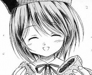 Rating: Safe Score: 0 Tags: 1girl ^_^ closed_eyes eating food greyscale image monochrome neck_ribbon ribbon short_hair smile solo souseiseki User: admin