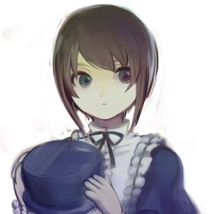 Rating: Safe Score: 0 Tags: 1girl bangs black_ribbon brown_hair dress frills hat hat_removed headwear_removed holding holding_hat image long_sleeves looking_at_viewer neck_ribbon ribbon short_hair solo souseiseki striped upper_body vertical_stripes white_background User: admin