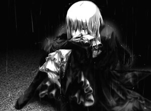 Rating: Safe Score: 0 Tags: 1boy greyscale image monochrome rain remilia_scarlet solo suigintou User: admin