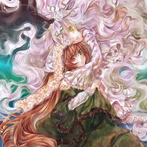 Rating: Safe Score: 0 Tags: 2girls absurdly_long_hair brown_hair dress flower frills green_dress green_eyes hat heterochromia hug image kirakishou long_hair long_sleeves multiple_girls pair pink_eyes pink_hair red_eyes rose siblings sisters souseiseki suiseiseki very_long_hair yellow_eyes User: admin
