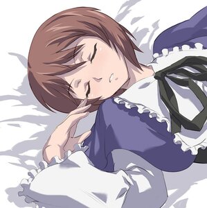 Rating: Safe Score: 0 Tags: 1girl akira_(coffee_curry) apron bangs blush brown_hair closed_eyes dress frills image long_sleeves photoshop_(medium) ribbon rozen_maiden short_hair sleeping solo souseiseki upper_body User: admin