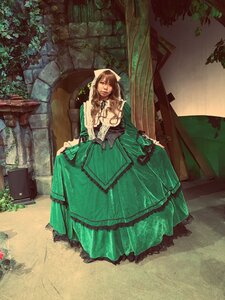 Rating: Safe Score: 0 Tags: 1girl braid brown_hair curtsey dress green_dress long_hair plant skirt_hold solo standing suiseiseki User: admin
