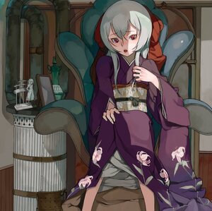 Rating: Safe Score: 0 Tags: 1girl armchair blush bottle chair fakepucco floral_print image japanese_clothes kimono long_hair looking_at_viewer open_mouth pale_skin petite red_eyes rozen_maiden silver_hair sitting skinny solo suigintou table voyakiloid yowane_haku User: admin