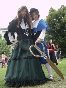Rating: Safe Score: 0 Tags: blonde_hair brown_hair dress grass hat long_hair multiple_boys multiple_cosplay multiple_girls nature outdoors smile standing tagme tree User: admin