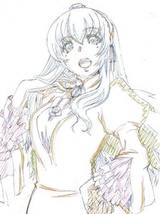 Rating: Safe Score: 0 Tags: 1girl breasts hair_ornament image large_breasts long_hair long_sleeves monochrome open_mouth solo suigintou upper_body User: admin
