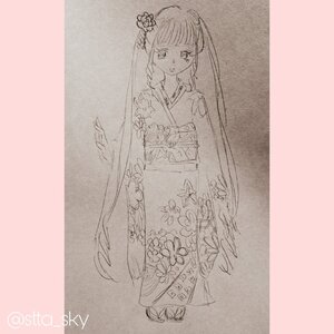 Rating: Safe Score: 0 Tags: 1girl bangs floral_print flower greyscale hair_flower hair_ornament image japanese_clothes long_hair long_sleeves looking_at_viewer monochrome shinku solo standing twintails User: admin