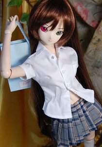 Rating: Safe Score: 0 Tags: 1girl blurry brown_hair doll green_eyes heterochromia long_hair navel plaid plaid_skirt red_eyes shirt skirt solo suiseiseki white_legwear User: admin