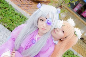 Rating: Safe Score: 0 Tags: 2girls 91076 blonde_hair brown_eyes dress eyepatch flower hair_flower hair_ornament lips long_hair multiple_cosplay multiple_girls photo rose smile tagme User: admin