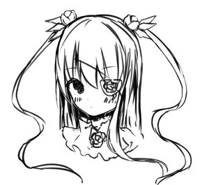Rating: Safe Score: 0 Tags: 1girl bangs barasuishou blush eyebrows_visible_through_hair flower greyscale hair_ornament image long_hair looking_at_viewer monochrome rose simple_background solo striped vertical_stripes white_background User: admin