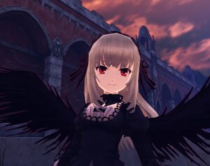 Rating: Safe Score: 0 Tags: 1girl black_dress black_wings choker cloud dress hair_ribbon image lolita_fashion long_hair long_sleeves looking_at_viewer red_eyes ribbon sky solo suigintou tower wings User: admin