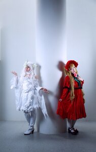 Rating: Safe Score: 0 Tags: 2girls 91076 blonde_hair dress flower hat high_heels jewelry long_hair long_sleeves multiple_cosplay multiple_girls red_dress shoes standing tagme wide_sleeves User: admin
