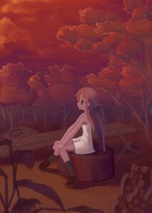 Rating: Safe Score: 0 Tags: 1girl bare_arms bare_shoulders brown_footwear cloud dress green_eyes image long_hair outdoors shinku sitting sky sleeveless sleeveless_dress solo white_dress User: admin