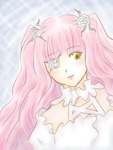 Rating: Safe Score: 0 Tags: 1girl bangs eyepatch flower frills hair_flower hair_ornament image kirakishou long_hair pink_hair pink_rose rose solo thorns white_flower white_rose yellow_eyes User: admin