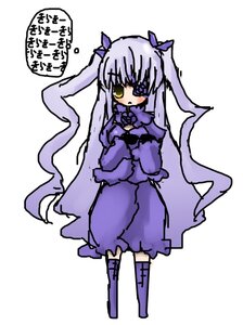 Rating: Safe Score: 0 Tags: 1girl barasuishou blush boots dress full_body image long_hair long_sleeves purple_dress purple_footwear ribbon simple_background solo standing very_long_hair white_background yellow_eyes User: admin