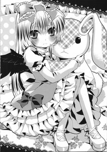 Rating: Safe Score: 0 Tags: 1girl blush bow doujinshi doujinshi_#3 dress frills greyscale hair_bow hair_ribbon image kagiyama_hina long_hair monochrome multiple ribbon solo stuffed_animal wings User: admin