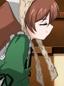 Rating: Safe Score: 0 Tags: 1girl apron blush braid brown_hair closed_eyes dress frills from_side green_dress image long_sleeves maid profile solo suiseiseki sweat upper_body white_apron User: admin
