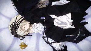 Rating: Safe Score: 0 Tags: 1girl black_dress black_ribbon closed_eyes dress frills hairband image lolita_fashion long_hair long_sleeves lying on_side ribbon sleeping solo suigintou User: admin