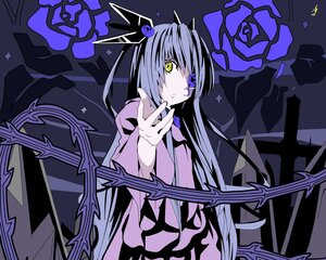 Rating: Safe Score: 0 Tags: 1girl barasuishou cross eyepatch flower image long_hair rose solo weapon yellow_eyes User: admin