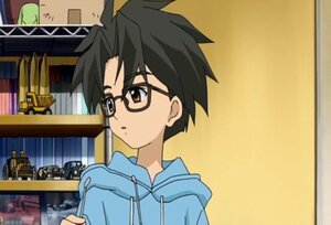 Rating: Safe Score: 0 Tags: 1boy black_hair brown_eyes glasses hood human sakurada_jun screenshot solo upper_body User: admin
