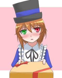 Rating: Safe Score: 0 Tags: 1girl auto_tagged blue_dress blush box brown_hair commentary_request dress gift gift_box green_eyes hat heart-shaped_box heterochromia holding holding_gift image incoming_gift kurai_(cry) looking_at_viewer red_eyes ribbon rozen_maiden short_hair solo souseiseki striped top_hat valentine User: admin